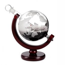 Carafe Globe avec support en bois fin, voilier à l'intérieur d'une bouteille de whisky, verres à vin, coffret cadeau, liqueur 240119