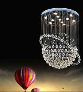 Globe Led Crystal Kroonluchter Lichten Woonkamer Kroonluchter Slaapkamer Eetkamer Licht Luxe Eenvoudige Creatieve Trap Hanging Draadverlichting