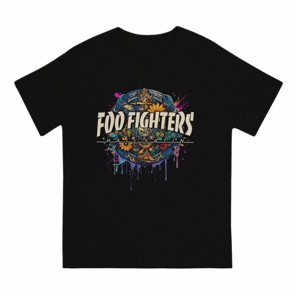 Globe T-Shirt pour hommes Foo Band Fighters Vintage 100% Cott Tees col rond manches courtes T-Shirt classique hauts d0K4 #