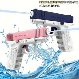 Glock Water Guns Toy Manual Repetador de agua Pistola de agua con retroceso de enlace para niños y niñas PP Material de 3 a 6 años 240516
