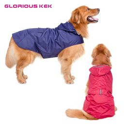 Glorieuze KEK grote hond regenjas super waterdichte regenjas reflecterende huisdier kleding golden retriever labrador 3XL-6XL 210729