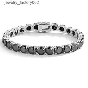 GLORY PACE – bracelet de tennis en diamant noir moissanite, glacé, hip hop, pour femmes et hommes, en argent sterling S925, 3mm, 4mm, 5mm, 6.5mm de largeur