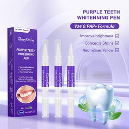 Glory Smile V34 Tandenbleekpen Tandenbleek essentie Gel Uitsmerende Tandpasta Paarse Tandenreinigingsborstel