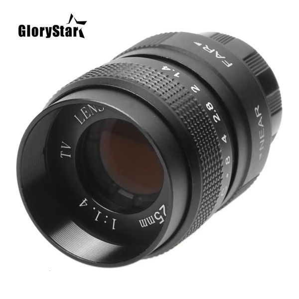 GloryStar 25mm CCTV 4 film TV lentille monture métal pare-soleil pour EF EFS DSLR caméra 5D 6D 7D II III 70D 80D 231226