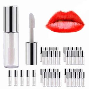 Glans 50 stks 1,2 ml Groothandel Clear Mini Lipgloss Tube Lege Hervulbare Lippenbalsem Container Make-up Tool voor Vrouwen Reizen Split Opladen