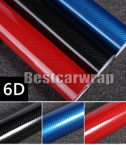 Diverses couleurs 5D Fibre en carbone en vinyle Enveloppement de voiture comme un véritable film de fibre de carbone carbone brillant avec une taille sans air: 1,52 * 20m / rouleau 5x66ft