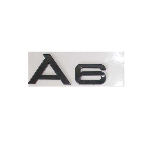 Bloss Black A 6 Trunk Letters Badge Emblem Emblem Emblems Sticker pour Audi A6294P