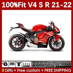 Carenados de motocicleta para DUCATI Street Fighter Panigale V 4 V4 S R V4S V4R 2018-2022 Carrocería 167No.0 V4-S V4-R 21 22 V-4S V-4R 2021 2022 Cuerpo de moldeo por inyección Rojo brillante