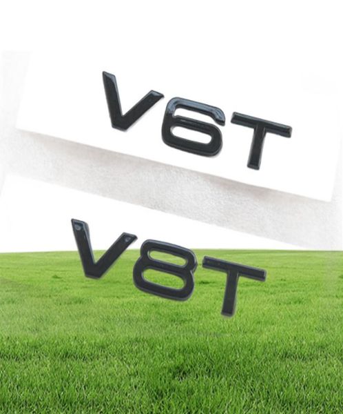 Letras negras brillantes V6 T V 8T V 10 W 12 insignias de guardabarros emblemas emblema para A4 A4 A6 A7 A8 S3 S4 R8 RSQ5 Q5 V6T V8T V10 W128562659