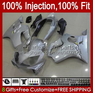 Carénages OEM de moto en argent brillant pour HONDA CBR 600 F4 FS CC 600F4 CBR600F4 1999 2000 Carrosserie 54No.106 CBR600FS 600CC 1999-2000 CBR600 F4 99 00 Corps moulé par injection