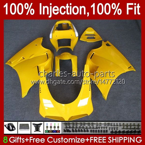 Carénages d'injection jaune brillant pour DUCATI 748 853 916 996 998 S R 94 95 96 97 98 42No.65 748R 853R 916R 996R 998R 94-02 748S 853S 916S 996S 998S 1999 2000 2 001 2002 Corps d'origine