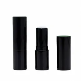 glanzende zwarte lippenstiftbuis 12,1 mm lege hoogwaardige luxe cosmetische make-upverpakking ronde metalen aluminium lippenbalsem Ctainer S2qx #