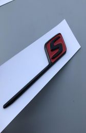 Glossy zwart rood zilver S -badge voor Mercedes AMG SAMG E63S C63S GLC63S GLE63S EMBLEM CAR STYLING TRUNK REFitting Sticker8410182