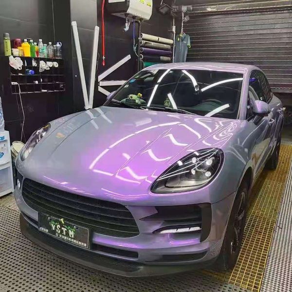 Color brillante Phantom Violet Purple Diy Carry Body Films Vinyl Car Wrap Sticker Decal Air lanzamiento Película 10/20/30/50x152cm