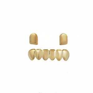 Cuivre brillant dentaire Grillz Punk Vampire dents canines ensemble de bijoux Hip Hop femmes hommes plaqué or grils accessoires