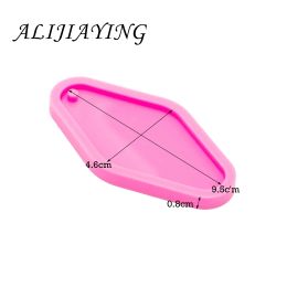 Moules de porte de porte brillantes Moule de porte-clés en silicone pour résine Epoxy Craft DIY BUGGAGAGE TAGE SILICONE BIELLY PENDANT DY0297