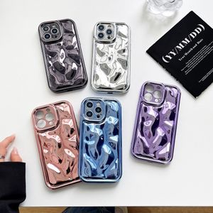 Glossy laser meteoriet textuurplating voor iPhone 15 14 13 12 11 Pro Max XS XR x 14 plus gewone kleur Anti-knock cover 100 van