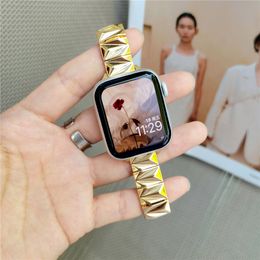 Glossy Pyramid Wrist Strap Bracelet for Apple Watch Series 7 6 5 4 3 2 SE Metal Band iWatch 40mm 41mm 45mm