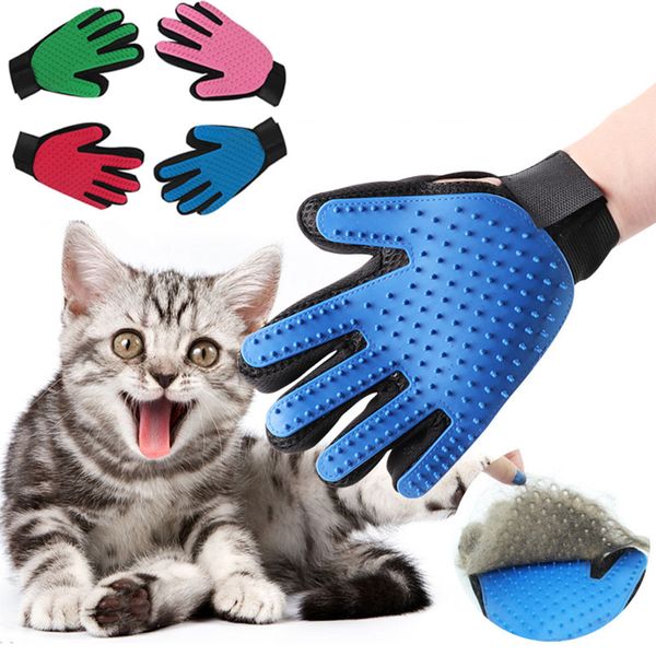 Gant pour chats, toilettage pour animaux de compagnie, chien, brosse de démêlage, peigne, nettoyage des doigts, Massage pour animaux