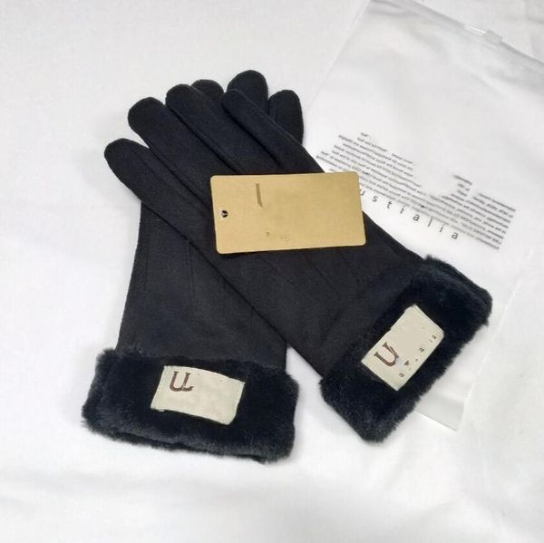 Guante guante mujer invierno u letra sólido cinco dedos guantes para mujer hombre mantener caliente nieve guante tendencia estilo venta al por mayor de alta calidad