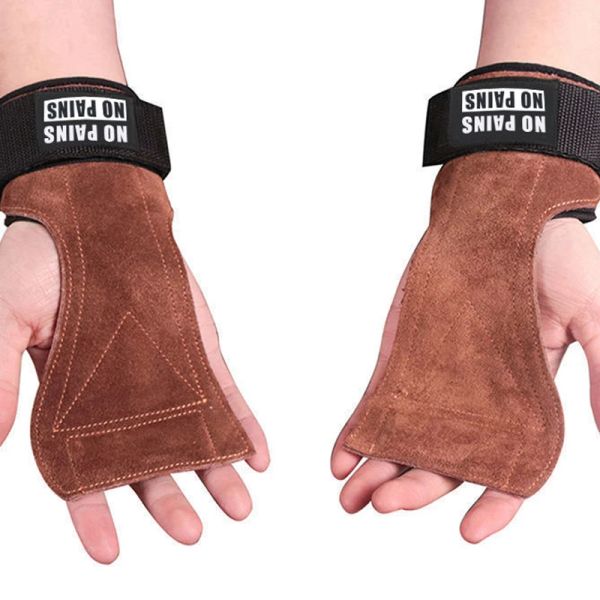 Gants 1 paire Cowhide L'entraînement de poids de poids Gants Gants de palmier Protection anticoon Anticoon portable Horizontal Bar Fitness Gym Equipment