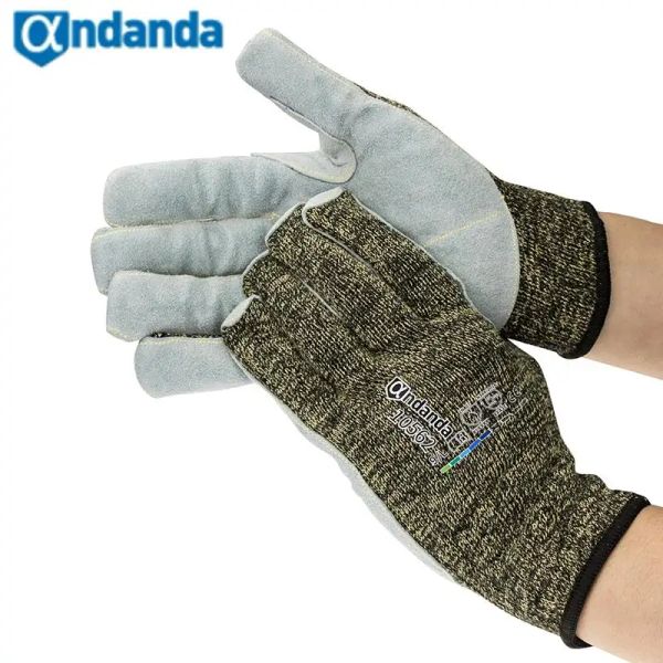 Guantes 1 par de trabajo de jardín Guantes de protección de seguridad Guantes de guantes anti -cortes Nivel 5 Guante de aramida resistente