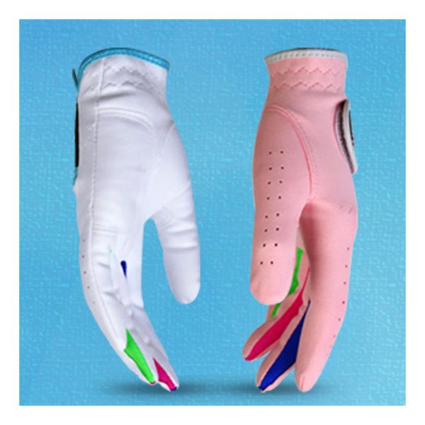 Gants 1 paire gants de golf pour enfants vêtements de sport extérieurs gants gants houstants gants anti-insulppants 2 couleur blanc rose pour les enfants
