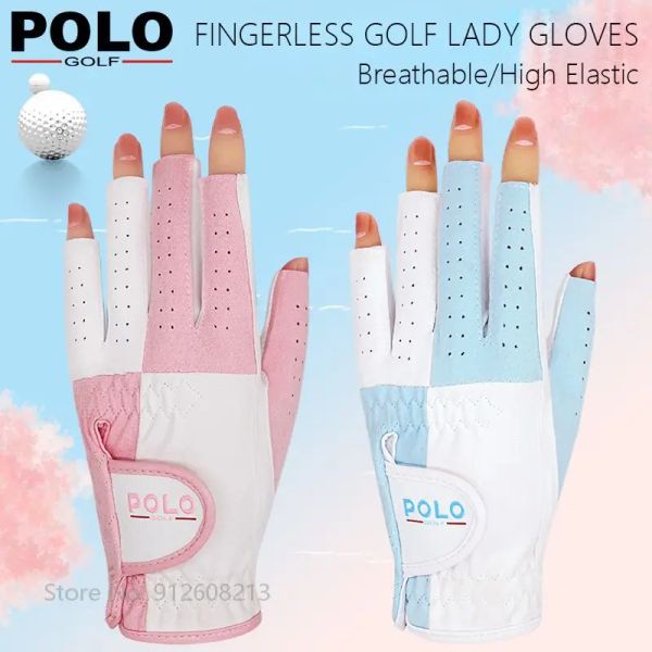 Guantes de guantes 1 par de guantes de golf sin dedo de golf Mittanes de golf elásticos transpirables Guantes de la mano izquierda y diestra Guantes del deporte no es un mitteno suave