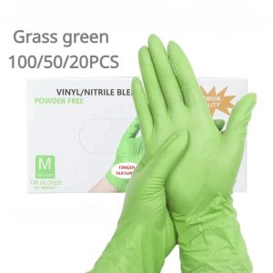 Gants 100/50 / 20pcs Gants de nitrile vert clair pour la cuisine gants de maquillage à outils de jardin de jardin