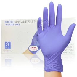 Gants 100/50 / 20pcs Gants jetables violets pour la cuisine tatouage Nettoyage des ménages Gants de lave-vaisselle Salon de beauté