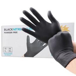 Guantes 100 piezas Nitrilo negro Guantes de guantes desechables para limpiar salones de belleza para lavavajillas Guantes de tatuaje de tatuaje de limpieza para el hogar