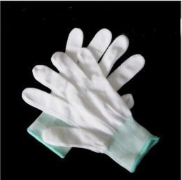 Gants 10 paires de gants blancs en nylon à 13 broches, sans poussière, en polyester, électronique, travail en usine, assurance du travail, hommes et femmes, protection des mains LL