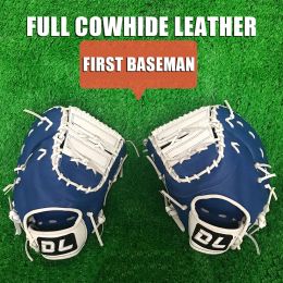 Gants de 13 pouces de baseball gant frappeurs en cuir de vache complet en cuir de premier but puissante puissance de combat pour les jeunes hommes adultes gauche à droite softball