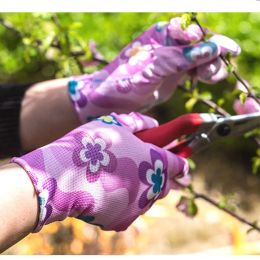 Gants 1pair gants de travail gants non glans domestiques plantant la cour de nettoyage des gants de jardin floral palmcoé