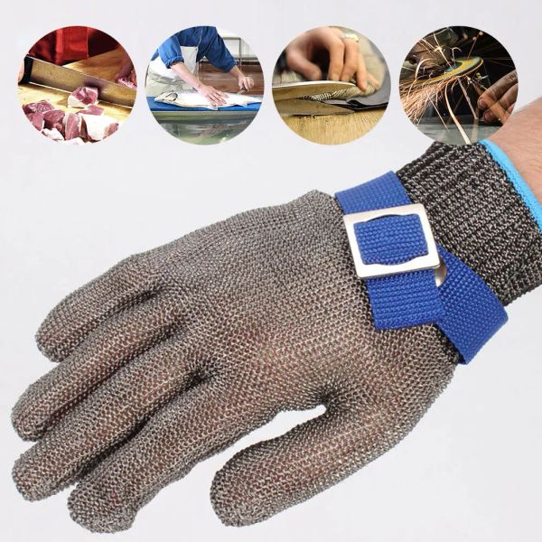 Gants 1pc niveau 5 gants en acier inoxydable de niveau 5 gants coupés gants de travail résistant