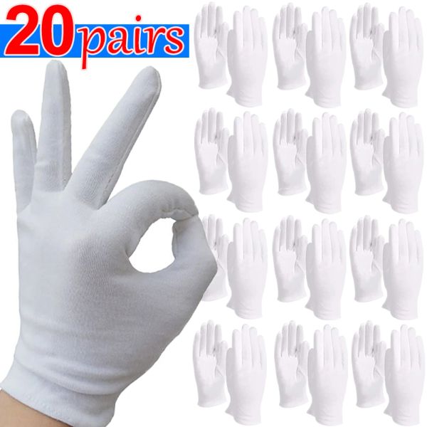 Gants 2 / 40pcs Coton blanc gants gants de travail manipulant des gants épaissis élevés outils de nettoyage des ménages gants tactiques
