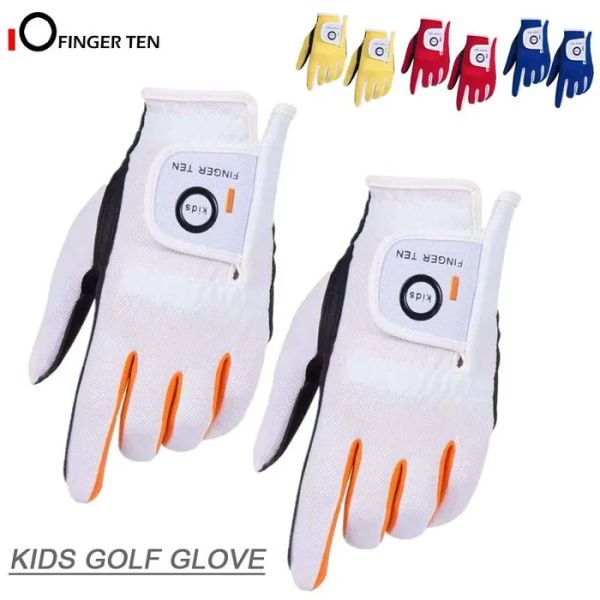 Gants 2 pcs ou couple les gants de golf de grande poignée respirants pour les enfants juniors jeunes pour garçons garçons girls dura se sentir la main gauche main droite