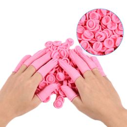 Handschoenen 20/50pcs Wegwerphandschoenen roze latex rubberen vinger COTS Antistatische vingertoppen Protectorhandschoenen voor het reinigen