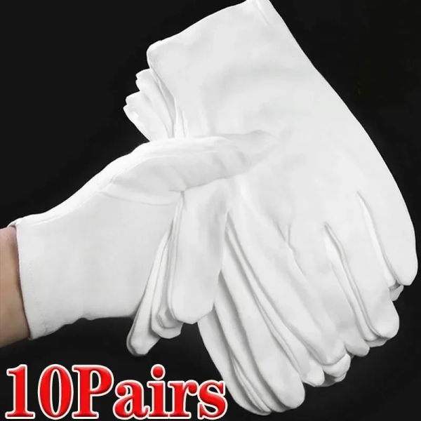 Gants 20pcs étiquette gants coton blanc gants gants gants gants films spa bijoux mittens sueur absorption de sueur outils de nettoyage ménagers