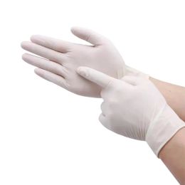 Gants 20pcs gants jetables en latex blancs, gants de lave-vaisselle imperméables, gants de nettoyage ménagers, gants de tatouage, gants à l'huile