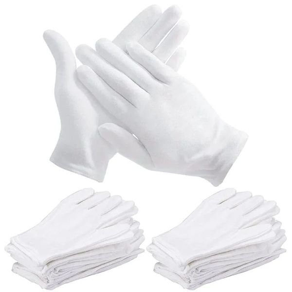 Gants 2 paires gants en coton blanc épaissis gant extensible gant nettoyage gant jardinage gant bijoux gant gant work gant gant