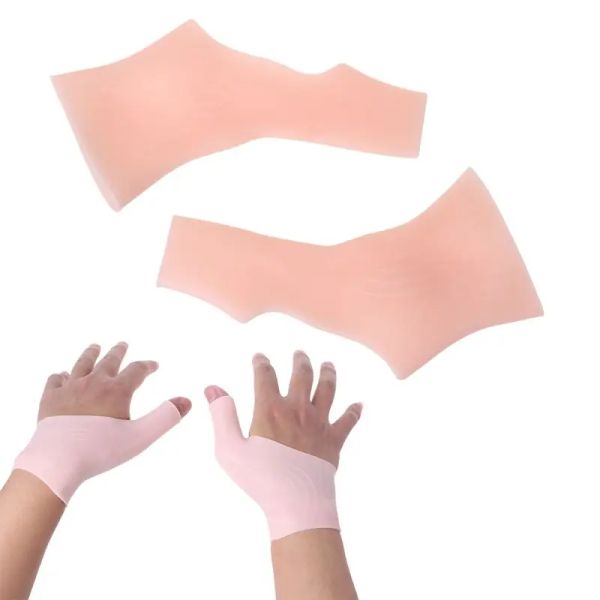 Gants 2pcs / paire en silicone gel de poignet support acycale gants compression gants stabilisateur du pouce pour soulagement de la douleur Tendonite