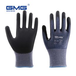 Handschoenen 3 paren anti -gesneden handschoenen niveau 5 gmg blauw dunne zachte HPPE -schaalcerene gecertificeerde handschoenen voor werkveiligheid monteurhandschoenen Anticut