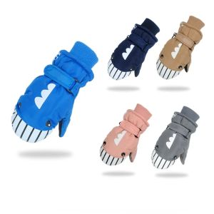 Gants 30 ° dessin animé baleine enfants gants de ski mignon mignon fille chaude fille imperméable moto-snowbile shateboard gant 712 ans