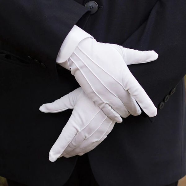 Gants 4 paires gants en coton blanc hydratant des gants de coton formels pour l'eczéma uniforme de police serveurs conducteurs bijoux inspection