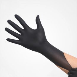 Gants 50 / 100pcs Gants de nitrile jetables Rubberx pour la cuisine pour ménage de travail jardin gants main gants noirs rose taille xsl