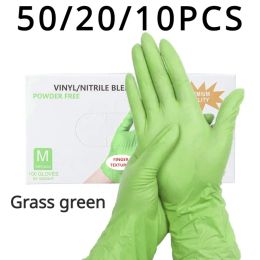 Gants 50/20/10pcs Gants de nitrile vert clair pour la cuisine gants de maquillage à outils de jardin de jardin