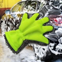 Guantes 5Finger Guantes de lavado de automóviles blandos Cepillo de limpieza para toallas de secado para automóviles y motocicletas