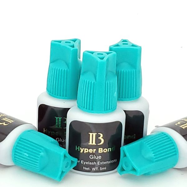 Gants 5 pièces Original corée Ib Ibeauty Hyper Bond Extension de cils colle 0.5s colle séchage rapide cils colle Cyan Cap faux cils colle 5ml