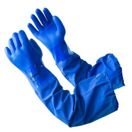 Handschoenen 65 cm chemische handschoenen verdikken olie/zuur/alkalisch resistente waterdichte voering katoen PVC industriële herbruikbare beschermende handschoen